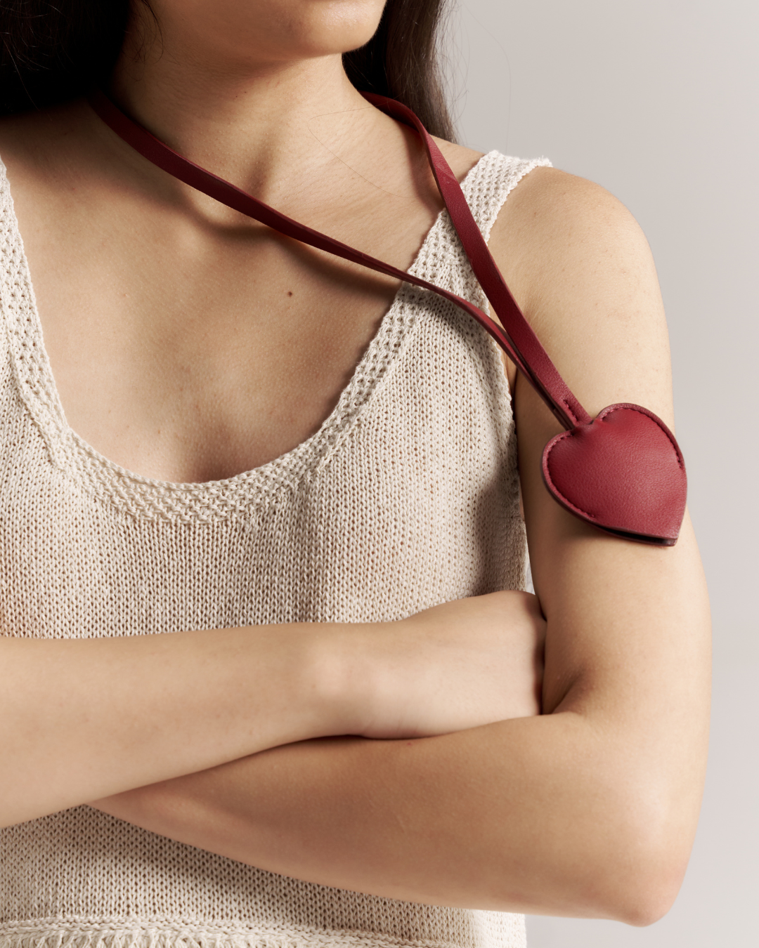 Heart Charm- Burgundy