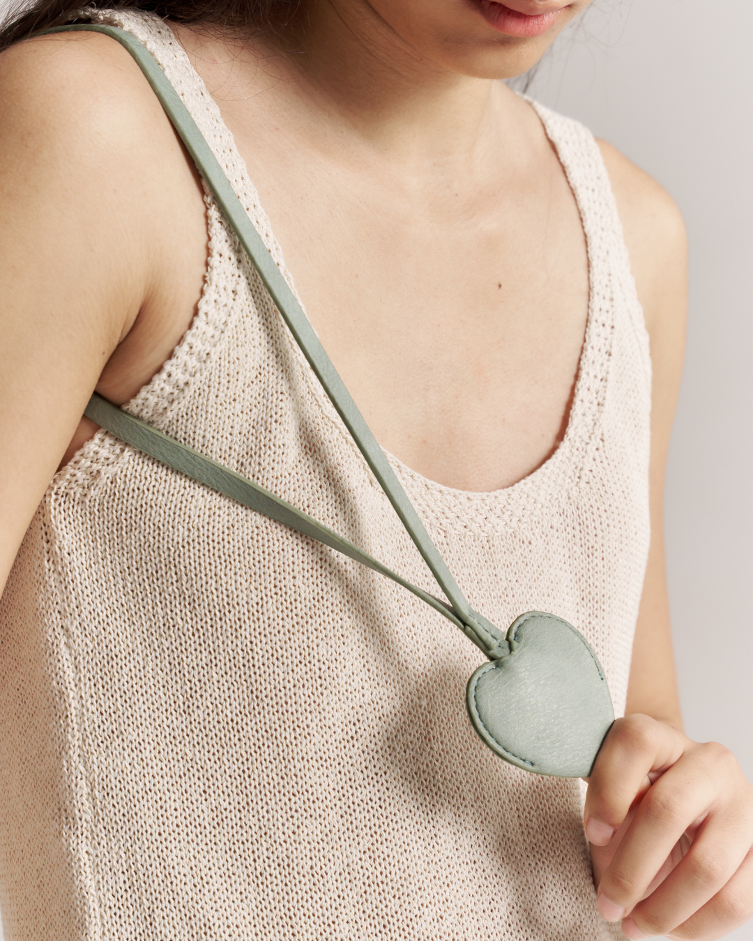 Heart Charm- Sage